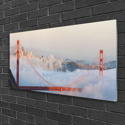 Image sur verre acrylique Ponts architecture brun blanc
