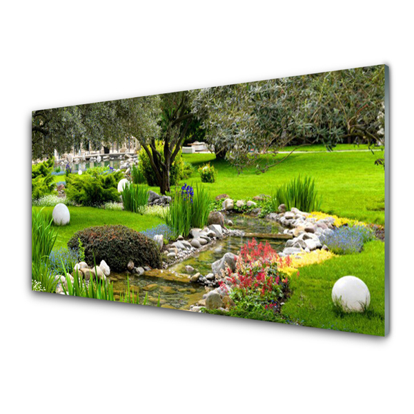 Image sur verre acrylique Jardin nature vert brun