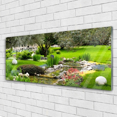 Image sur verre acrylique Jardin nature vert brun