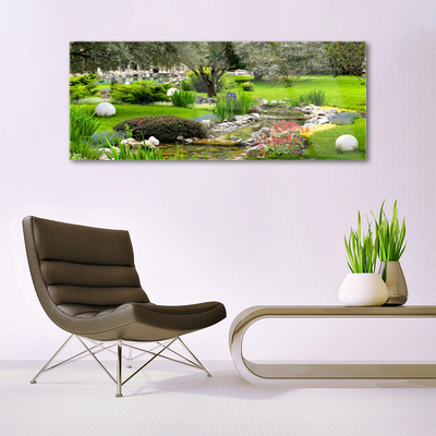 Image sur verre acrylique Jardin nature vert brun