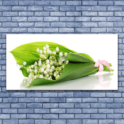 Image sur verre acrylique Fleurs floral blanc vert