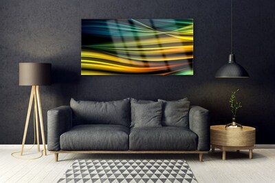 Image sur verre acrylique Abstrait art bleu jaune noir