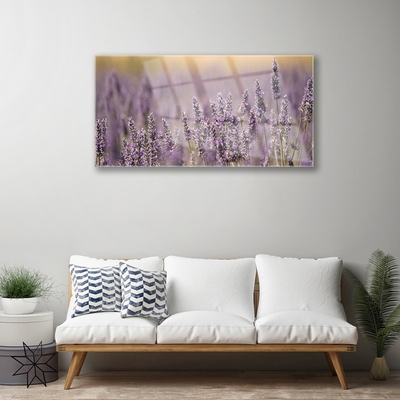 Image sur verre acrylique Fleurs floral violet