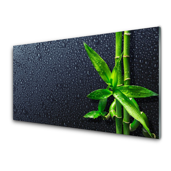 Image sur verre acrylique Bambou floral vert