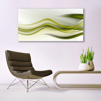 Image sur verre acrylique Abstrait art vert gris blanc