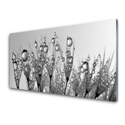 Image sur verre acrylique Abstrait floral gris