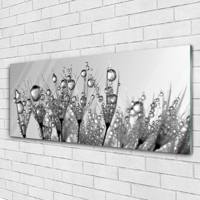 Image sur verre acrylique Abstrait floral gris