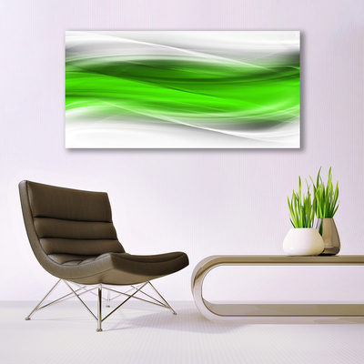 Image sur verre acrylique Abstrait art vert gris blanc