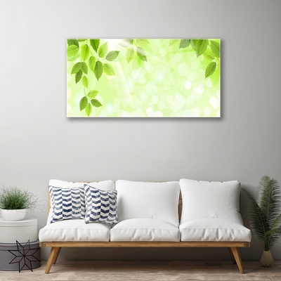 Image sur verre acrylique Feuilles floral vert