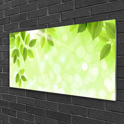 Image sur verre acrylique Feuilles floral vert