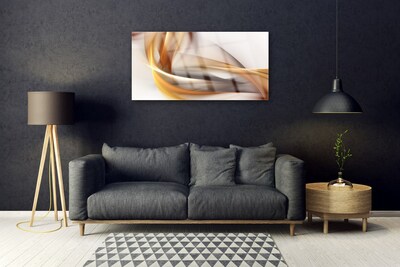 Image sur verre acrylique Abstrait art jaune brun gris blanc