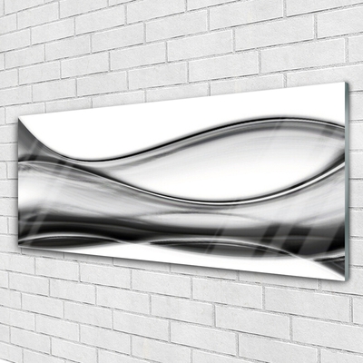 Image sur verre acrylique Abstraction art gris blanc