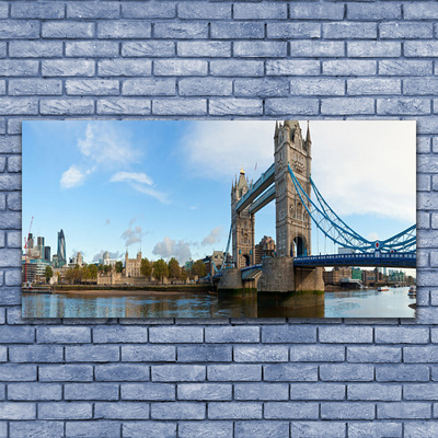 Image sur verre acrylique Pont architecture gris bleu