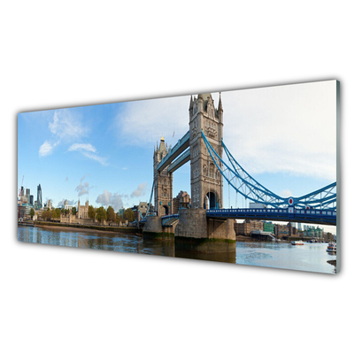 Image sur verre acrylique Pont architecture gris bleu