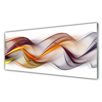 Image sur verre acrylique Abstrait art jaune vert rouge gris blanc