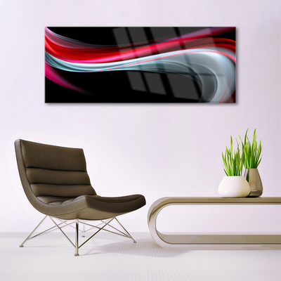 Image sur verre acrylique Abstraction art rouge gris noir
