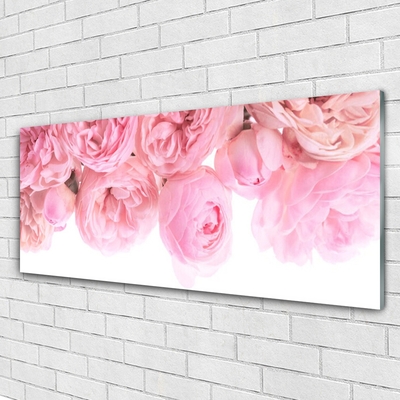 Image sur verre acrylique Roses floral rose