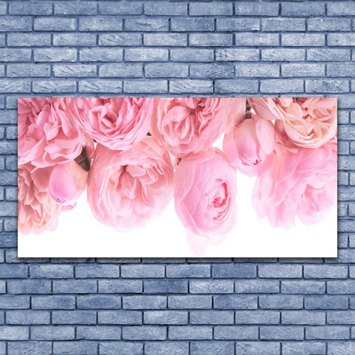 Image sur verre acrylique Roses floral rose