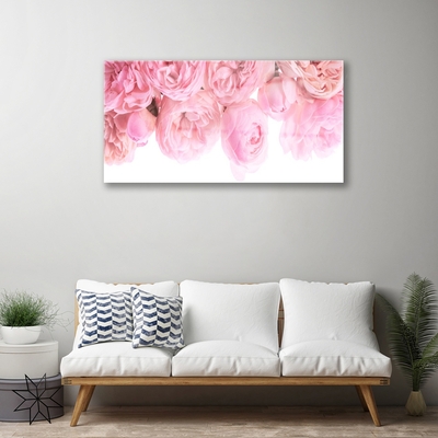 Image sur verre acrylique Roses floral rose