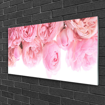 Image sur verre acrylique Roses floral rose