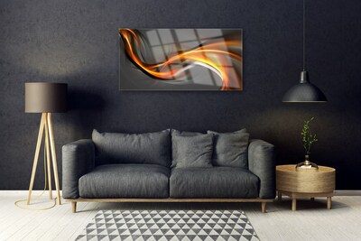 Image sur verre acrylique Abstrait art jaune orange gris
