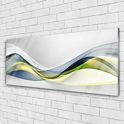 Image sur verre acrylique Abstrait art bleu gris vert blanc