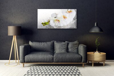 Image sur verre acrylique Fleurs floral blanc