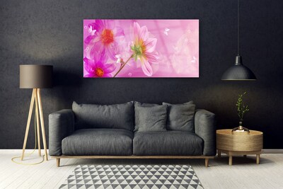 Image sur verre acrylique Fleurs floral rose