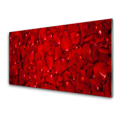 Image sur verre acrylique Pétales floral rouge