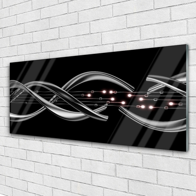 Image sur verre acrylique Abstrait art argent noir