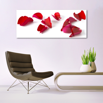 Image sur verre acrylique Pétales floral rouge