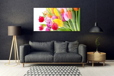 Image sur verre acrylique Tulipes floral multicolore