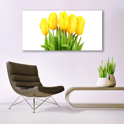 Image sur verre acrylique Tulipes floral jaune