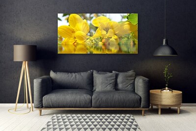 Image sur verre acrylique Fleurs floral jaune