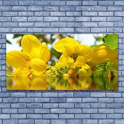 Image sur verre acrylique Fleurs floral jaune