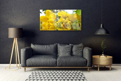 Image sur verre acrylique Fleurs floral jaune