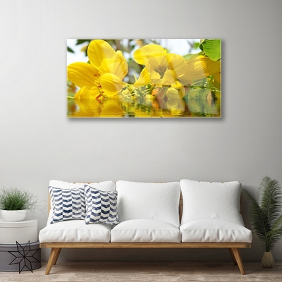 Image sur verre acrylique Fleurs floral jaune