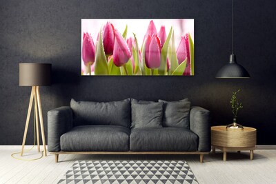 Image sur verre acrylique Tulipes floral rouge