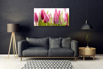 Image sur verre acrylique Tulipes floral rouge