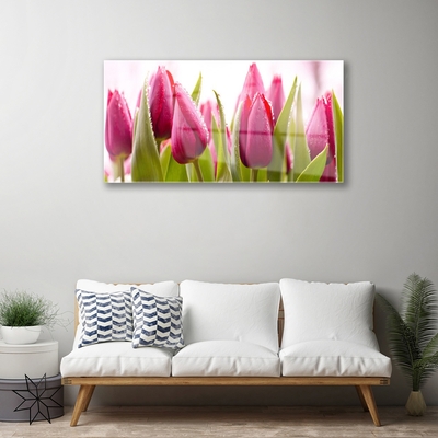 Image sur verre acrylique Tulipes floral rouge