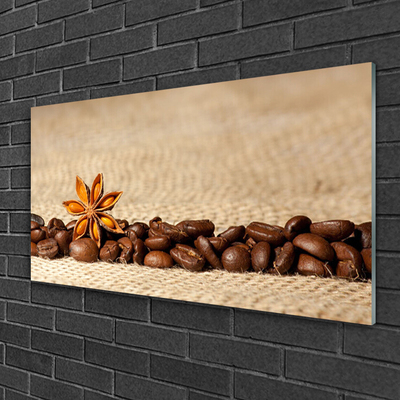Image sur verre acrylique Café en grains cuisine brun