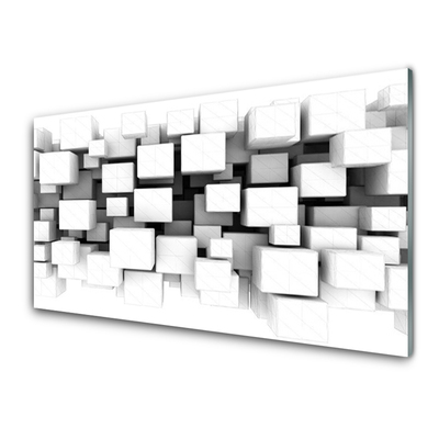 Image sur verre acrylique Abstrait cuisine blanc gris