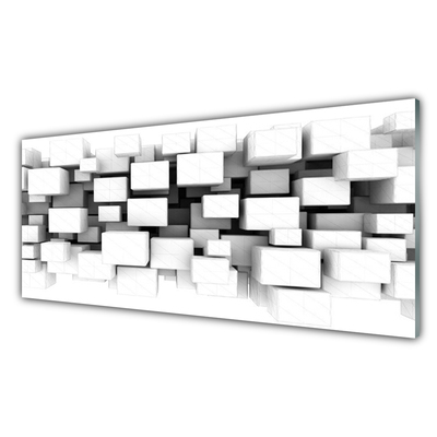 Image sur verre acrylique Abstrait cuisine blanc gris