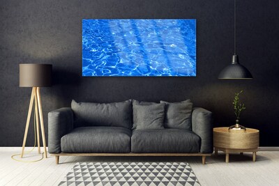 Image sur verre acrylique Eau art bleu