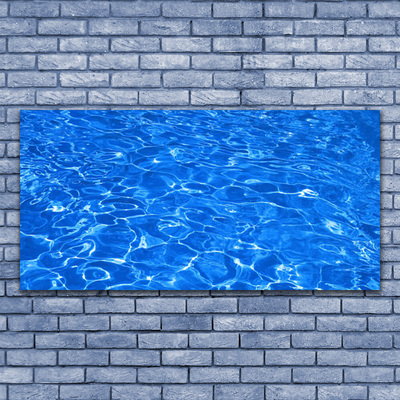 Image sur verre acrylique Eau art bleu