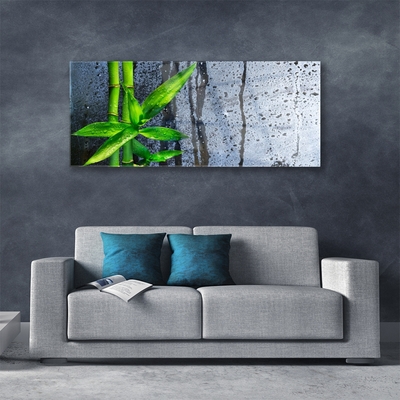 Image sur verre acrylique Bambou floral vert