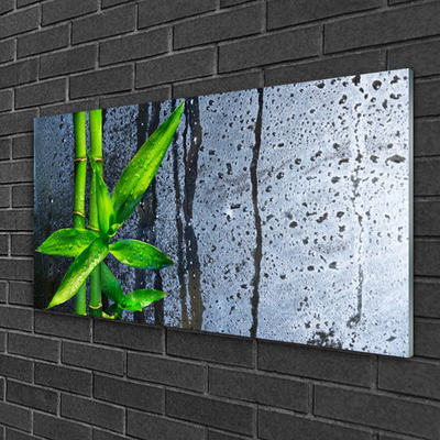 Image sur verre acrylique Bambou floral vert