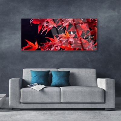 Image sur verre acrylique Feuilles floral orange