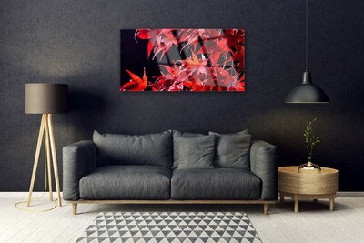 Image sur verre acrylique Feuilles floral orange