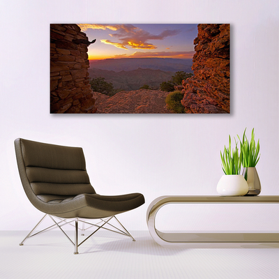 Image sur verre acrylique Roche paysage brun